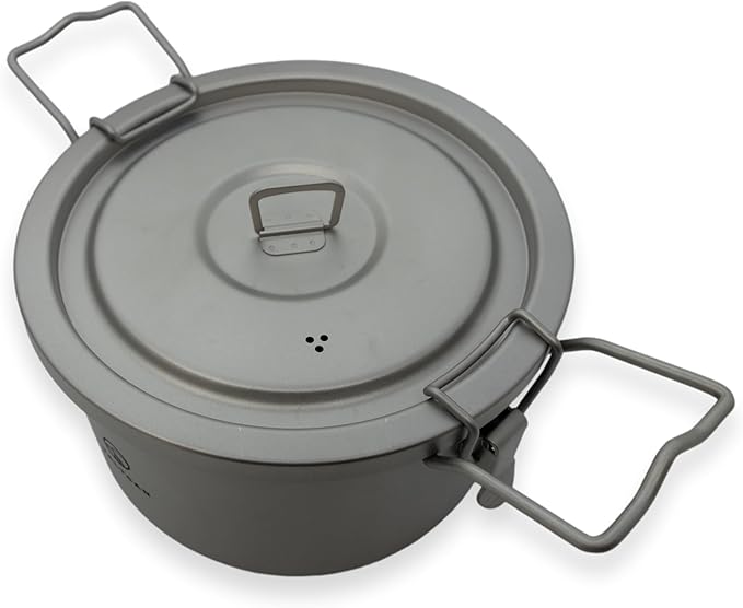Valtcan 2000ml Titanium Rice Cooker Pot Home and Camping Backpacking Bento Lunch Box with locking