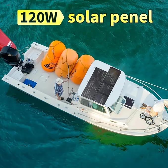 LVYUAN 120W Portable Solar Panel Foldable Blanket, Monocrystalline Huge Power Solar Panel, Solar