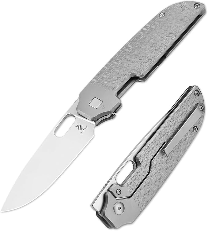 Kizer Varatas Pocket Knife, 3.27 Inches S35VN Blade Folding EDC Knife with Titanium Handle, Thumb