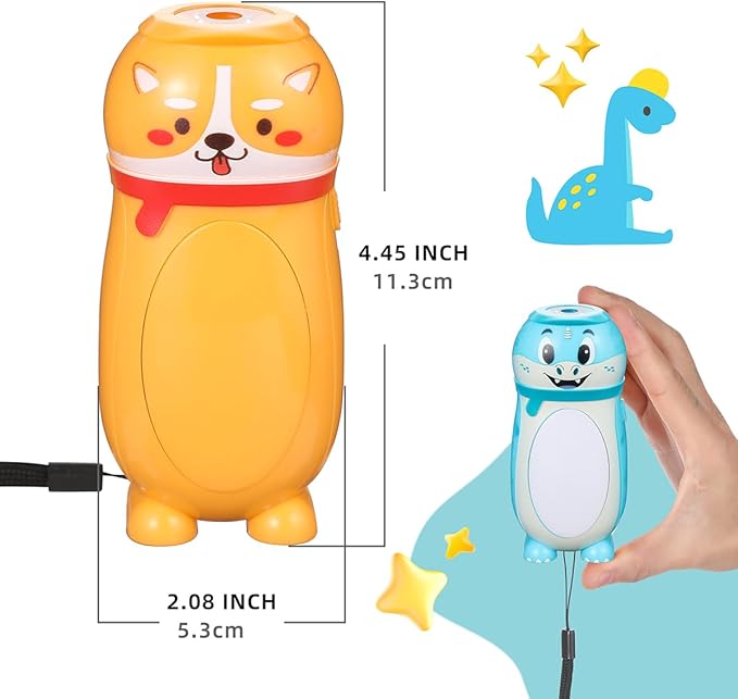 4 Pack Small Mini LED Flashlights for Kids - Cute Small Animal Flashlight - 2 in 1 Camping Lantern