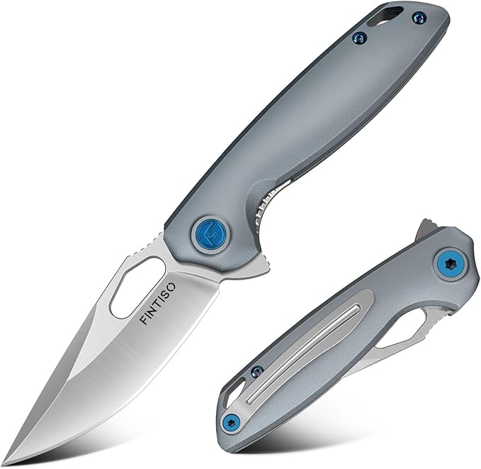 FINTISO Mini Pocket Knife 2.79" Small EDC Knife Premium Swedish 14C28N Blade, Folding Knife with