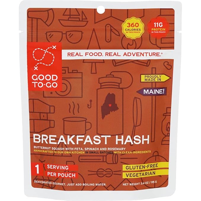 GOOD TO-GO Breakfast Hash (Single Serving) | Camping & Backpacking Food | Just Add Water