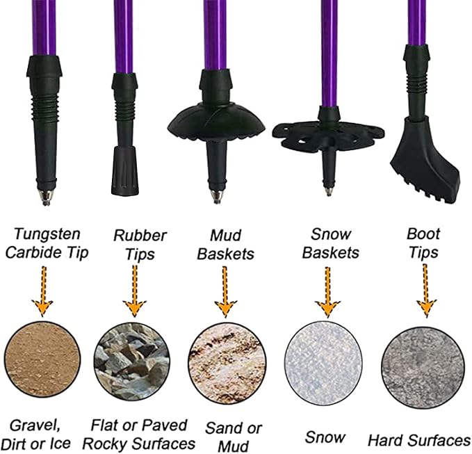 Aihoye Hiking Trekking Poles, 2 Pack Collapsible, Lightweight, Anti Shock, Walking Sticks