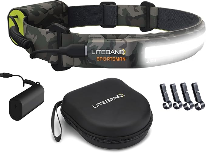 Liteband PRO Bundle 1000 Lumens LED Headlamp Rechargeable Battery Powered, Bright Tactical Head