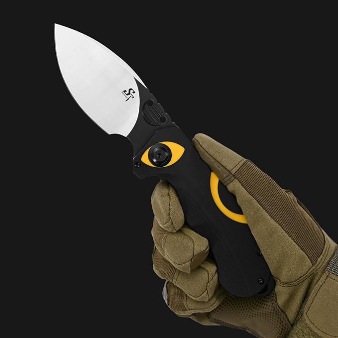 Sitivien ST162 Folding Knife,AUS-10 Steel Blade with G10 Handle Pocket Knife EDC Tool Knife for