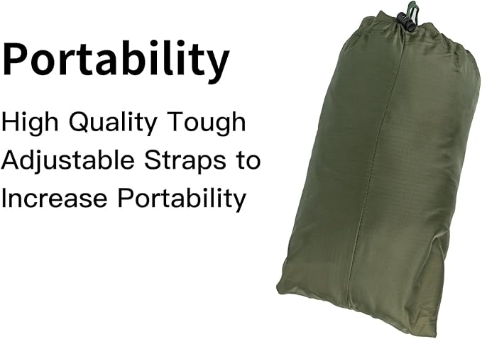 Poncho Liner Military Insulation Outdoor Camping Blanket for Travel, Beach, Grass, Picnic, Car