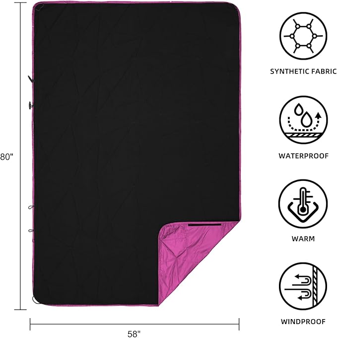 Outdoor Waterproof Blanket, Foldable Fleece Stadium Blanket for Outdoor Sports Event, Camping, Car