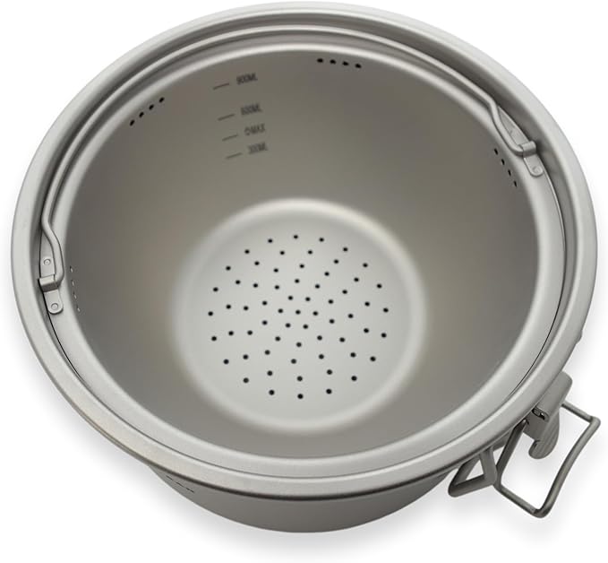Valtcan 2000ml Titanium Rice Cooker Pot Home and Camping Backpacking Bento Lunch Box with locking