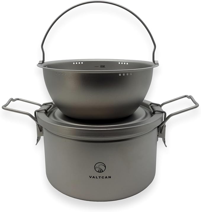 Valtcan 2000ml Titanium Rice Cooker Pot Home and Camping Backpacking Bento Lunch Box with locking