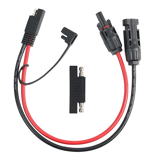 1ft 10AWG Solar Panel Connector Cable, SAE to MC-4 Male Female Adapter PV Extension Cable with SAE