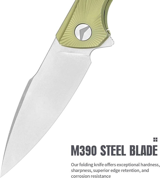 Folding Pocket Knife,EDC Knife,M390 Steel Blade,Titanium Carbon Fiber Handle,Tactical/Outdoor