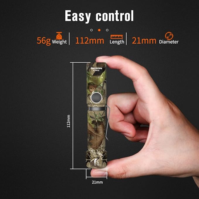 NICRON B74plus White/Red Light Flashlights Rechargeable,High Lumens 90 Degree Magnetic for