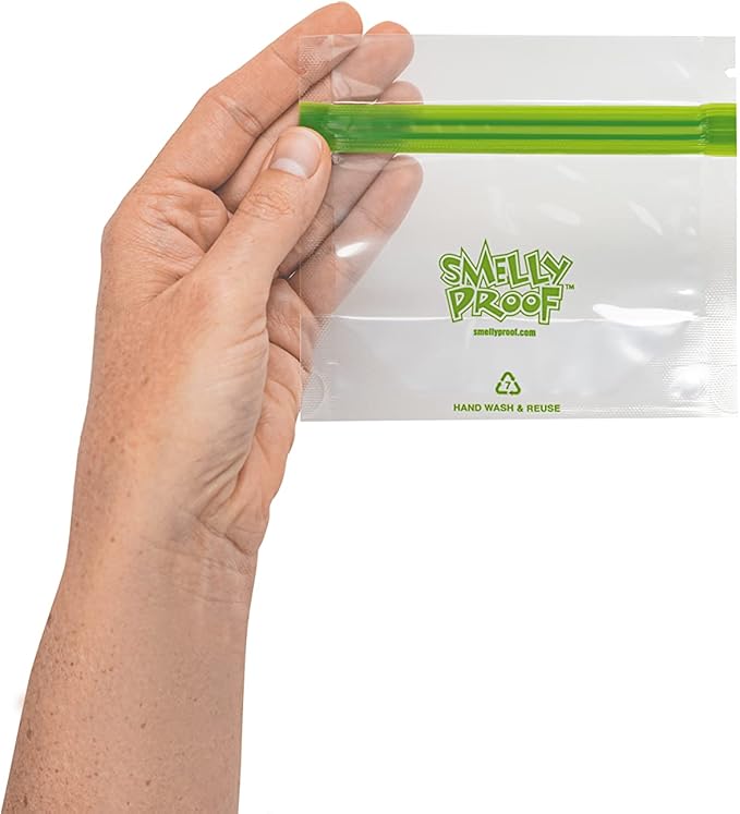 Smelly Proof 25 x Expandable Stand-Up & Fill REUSABLE Food Storage Bags Designed, US Made, PEVA &