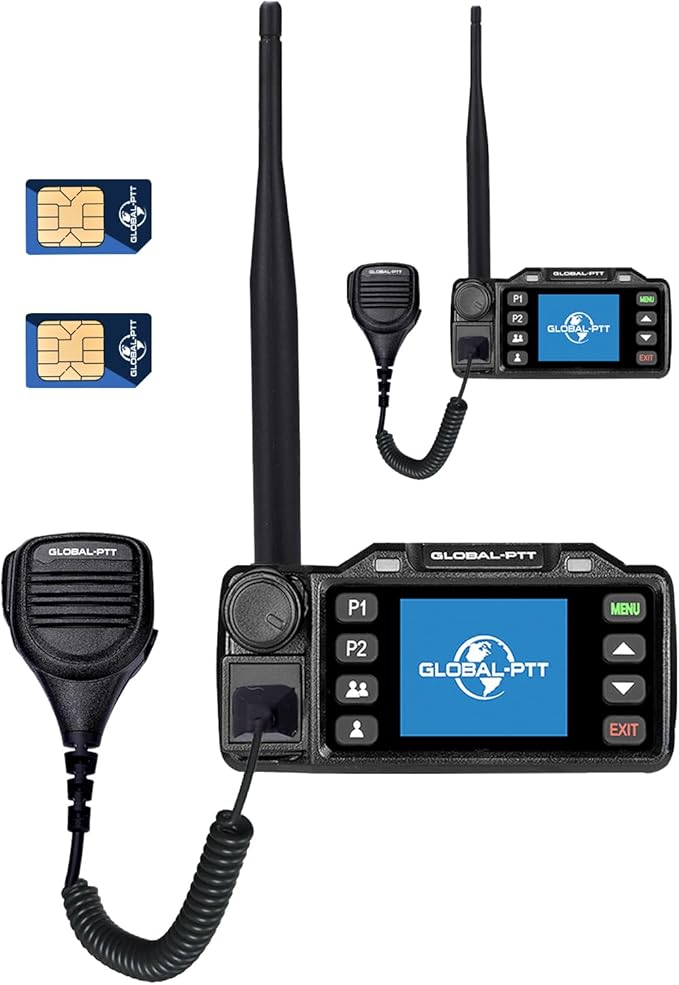Global-PTT 2-Pack Push-to-Talk Over Cellular (PoC) Mobile Radios Walkie Talkies - 4G LTE Nationwide