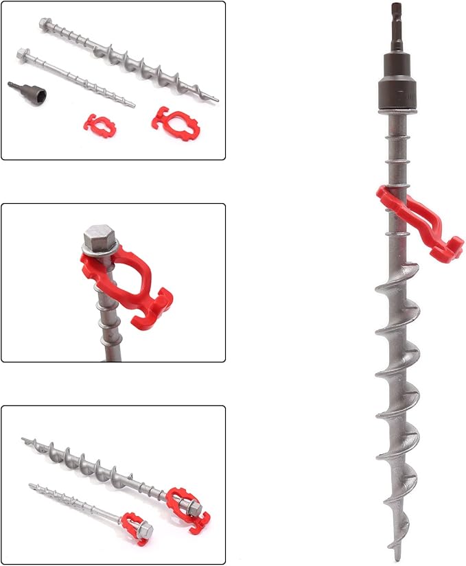 12 Pcs Aluminum Ground Anchors, Non-Rust Cast Tent Stakes Heavy Duty Metal Tent Stakes Pegs Ideal