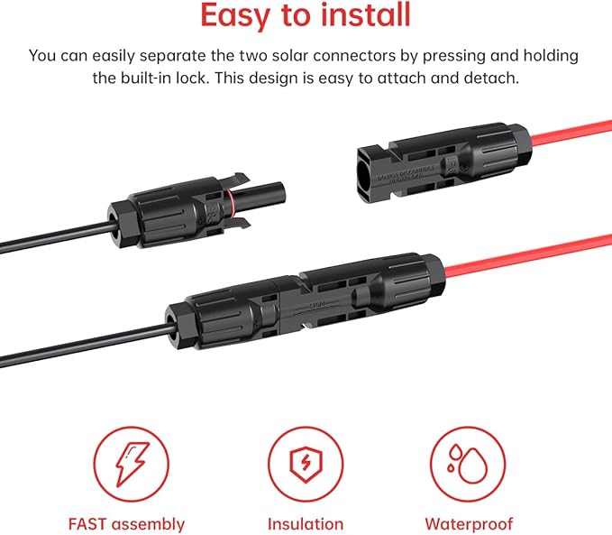 10AWG Solar to XT60 Charing Cable Solar Panel Extension Cable for Portable Power Station River 600