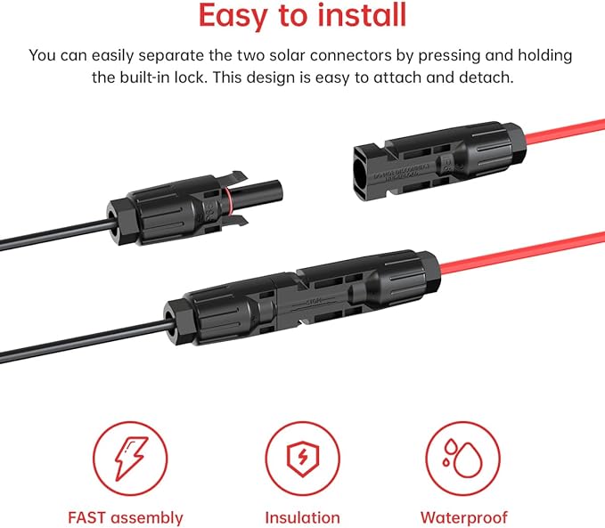 12AWG Solar to XT60 Charging Cable Solar Panel Extension Cable for Portable Station River 600 Solar