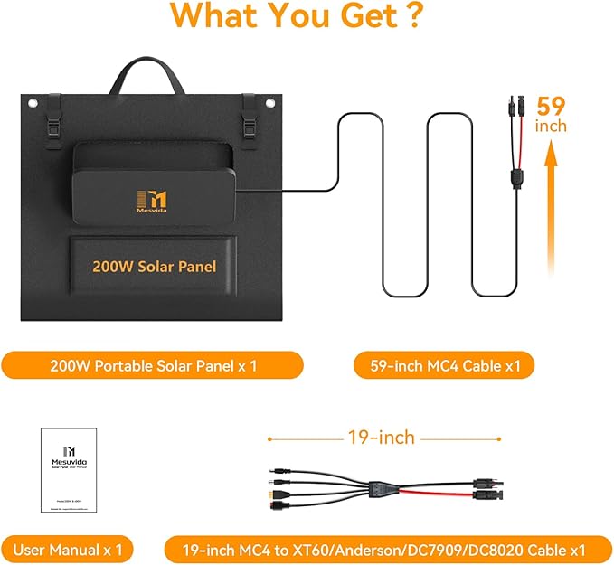 200 Watt Portable Folding Solar Panels IP68 Waterproof ETFE Coating 24V MC4 Output for Power