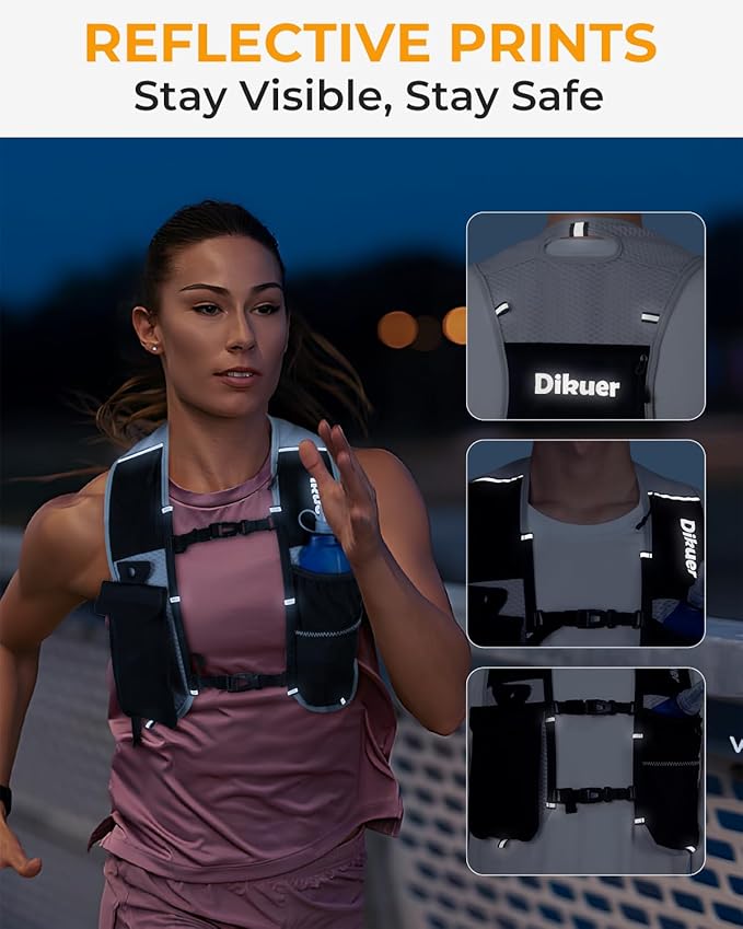 Running Vest for Women Men, Lightweight Hydration Runner Vest with Transparent Waterproof Phone