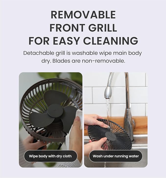 Claymore V600+ Black Rechargeable Portable Fan ??7,800mAh Battery, 4-Speed BLDC Ultra-Quiet Air