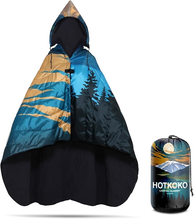 Waterproof Stadium Blanket, Fleece Camping Blanket Wearable Soft Warm Camp Blanket for Outdoor