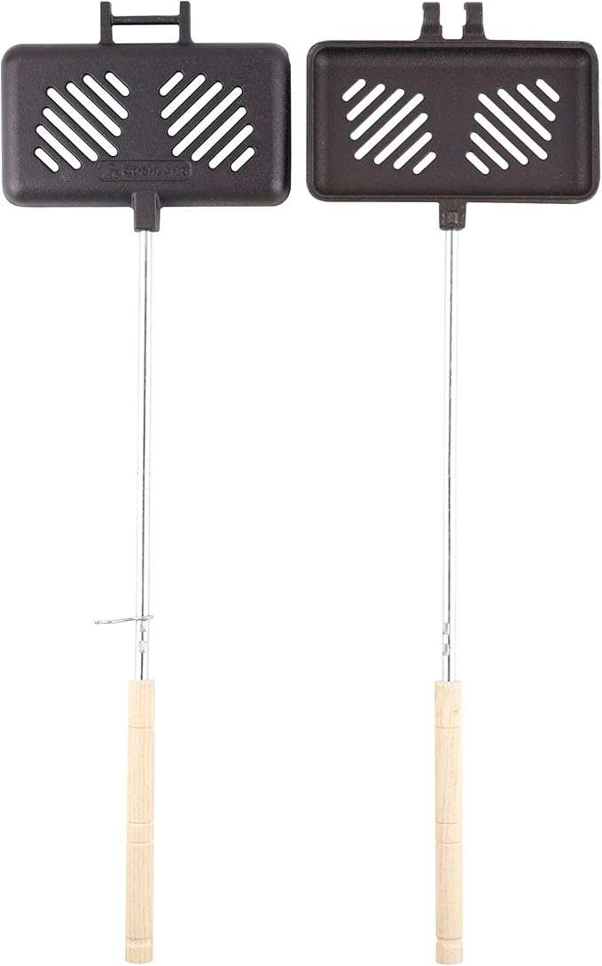 Coghlan's Pre-Seasoned Cast Iron Broiler with Removable Handles, Break-Apart Hinge – Ideal for