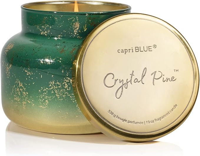 Capri Blue Glimmer Jar Candles - Luxury Holiday Scented Candles for Home - Long Lasting Soy Wax