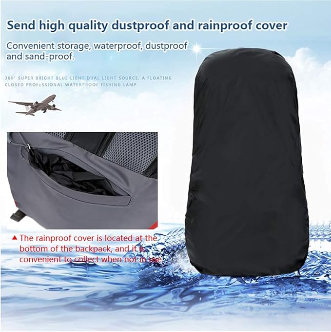 Bseash 60L Waterproof Hiking Camping Backpack with Rain Cover, Large Outdoor Sport Travel Daypack