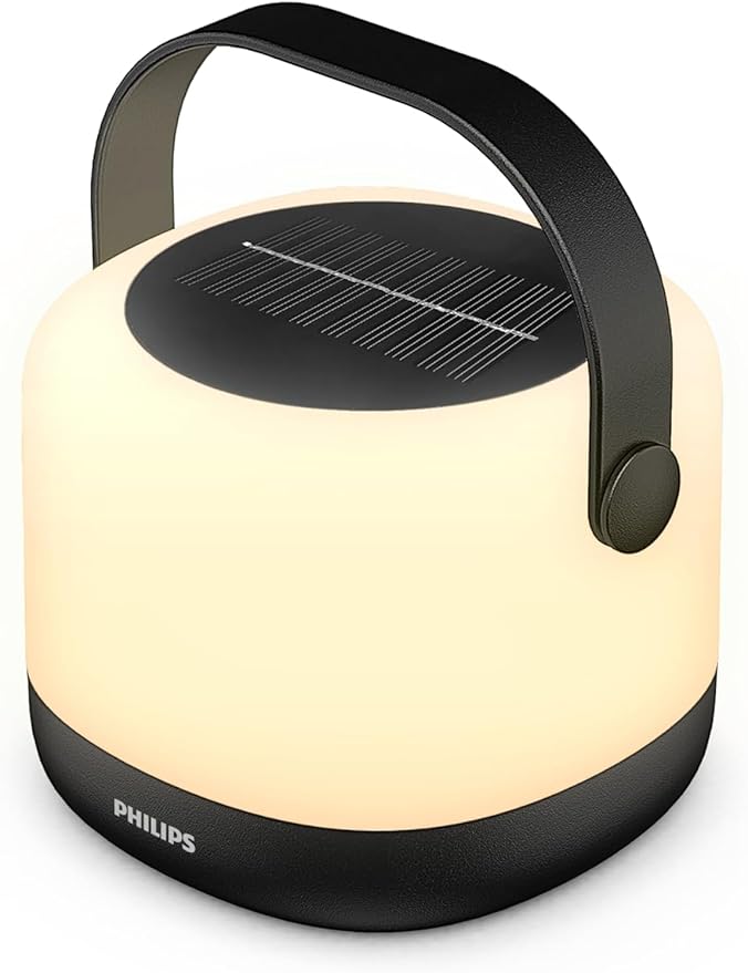PHILIPS LED Solar Portable Light, 3-in-1 Light Setting 1-Pack Bright White (3000K), Color Changing