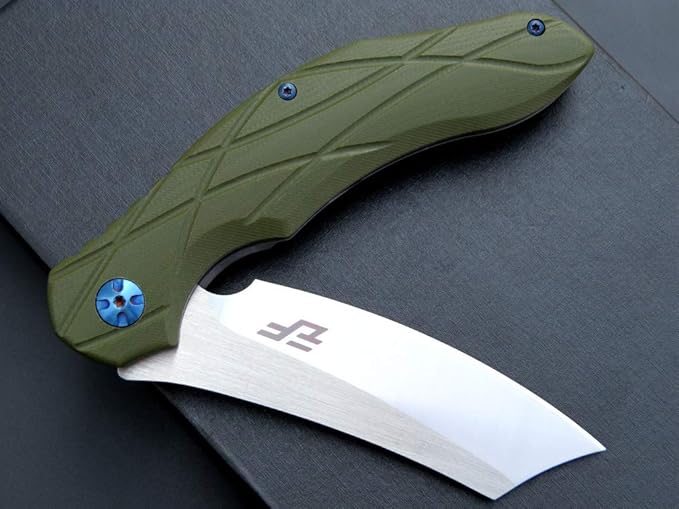 Eafengrow EF919 Folding Knife with Pocket Clip D2 Steel Blade G10 Handle EDC Tool Outdoor Knives