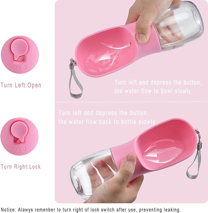 Dog Water Bottle with Food Container, Travel Puppy Water Bowl, Portable Pet Dispenser, Dog Stuff