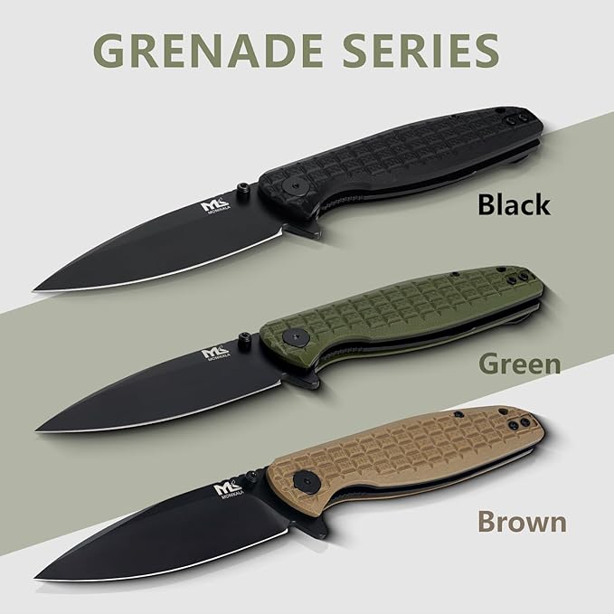 Folding Knife – 3.5-inch D2 Steel Folding Pocket Knife G10 Handle One-Handed Opening and Closing