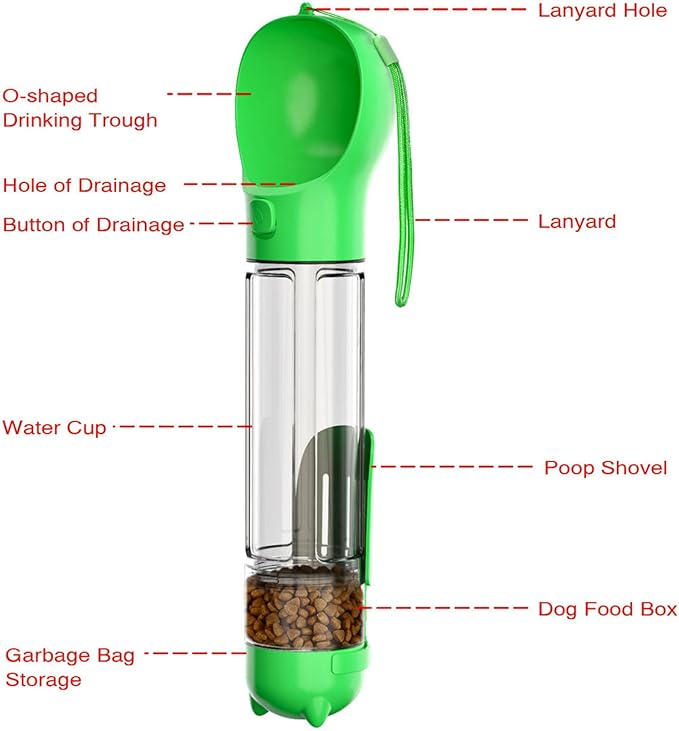 DoqiPaw Dog Travel Water Bottle Leak Proof No Spill Lead Leash Waterer Feeder Accessory Alternative