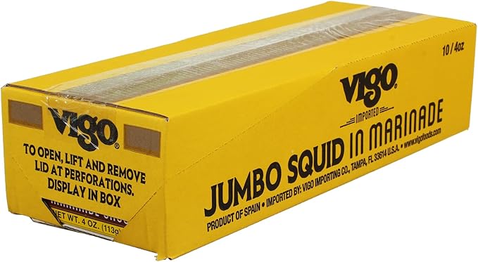 Vigo Premium Imported Canned Seafood, Jumbo Squid in Marinade Sauce, Specialty Flavored, Perfect