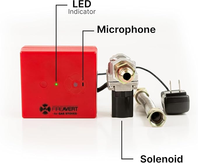 FireAvert-Gas Stove Auto Shut-Off Device (1/2" Pipe Line), Oven Monitoring Solution for Senior