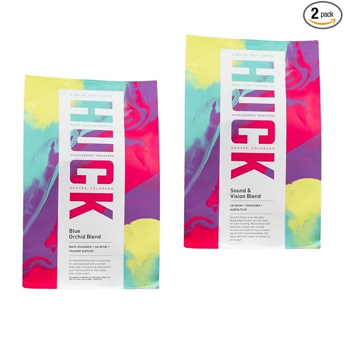 Bean Box Denver Coffee Sampler, 2-Pack - Roasted by Huckleberry Roasters, Gourmet Arabica Coffee