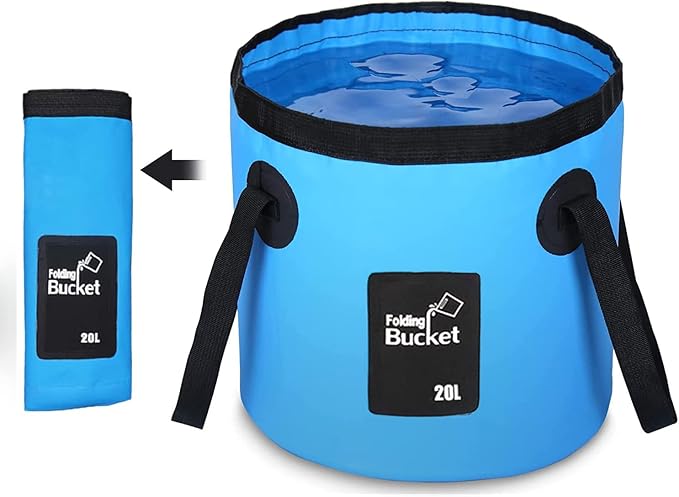 Esthesia Collapsible Bucket, 5 Gallon Portable Folding Water Container for Travelling, Camping