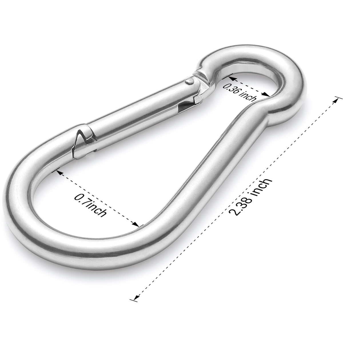 sprookber 316 Stainless Steel Marine Grade 2.36Inch Carabiner Clips, 5 Pack