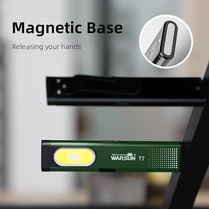 WARSUN Compact Multi-Mode Pocket LED Flashlight - 675LM, USB-C Rechargeable, IPX4, Dual Material