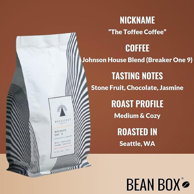 Bean Box Seattle Coffee Sampler, 2-Pack - Roasted by Broadcast Roasters, Gourmet Arabica Coffee
