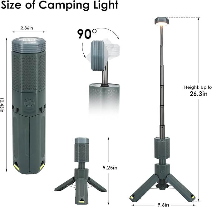 Telescopic Camping Lights,Portable Camping Lantern with Storage Bag,10500mAh Rechargeable Outdoor