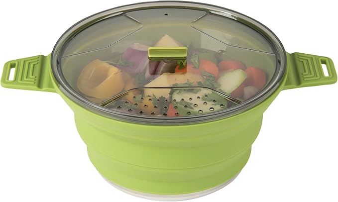 Restaurantware-Hi Tek 2.5 Liter Collapsible Camping Pot, 20 Portable Cook Pots - With Lid