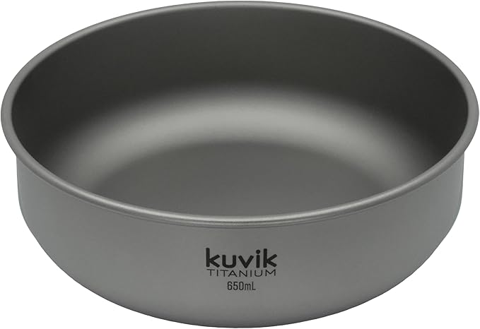 Kuvik Titanium Bowl 650ml (22 oz) - Ultralight and Compact Bowl for Backpacking, Camping, and