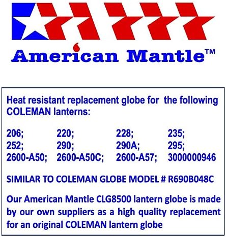 American Mantle Clear Straight Lantern Globe: CLG8500 (Replacement for CLMN R690B048C)