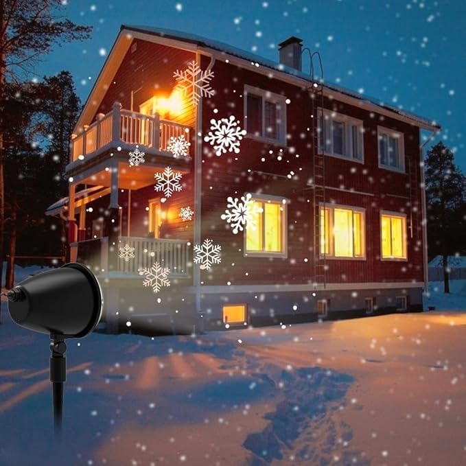 2pcs Snowfall LED Light Projector,FLEVO Outdoor Snowflake Lights Projector,Christmas LED Projector