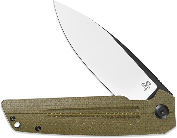 Sitivien ST152 Folding Knife,K110(D2) Steel Blade with Micarta Handle EDC Tool Knife for Outdoor