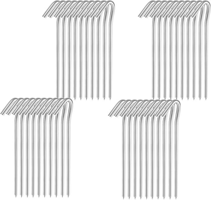 7" Tent Stakes, Heavy Duty Tarp Camping Stakes, Galvanized Metal Pegs for Outdoor Decorations, 40