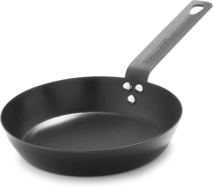 Merten & Storck Pre-Seasoned Carbon Steel 8” Frying Pan Skillet, Use on Induction, Stove and Grill
