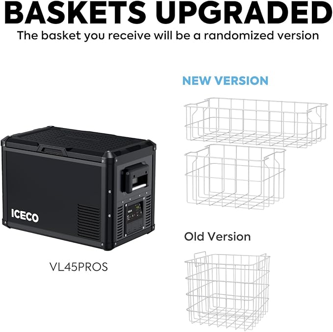ICECO VL45 ProS Portable Refrigerator, Multi-directional Lid, Dual USB & DC 12/24V, AC 110-240V