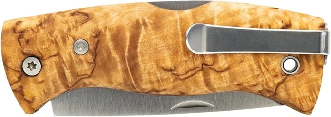 HELLE Knives - Nipa - Mid-Size Folding Knife - 2.72" Stainless Steel Blade with Hand-Sanded Curly